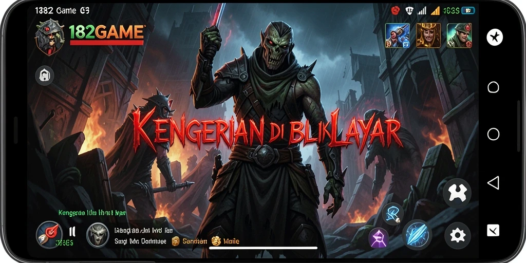 Screenshot utama menunjukkan gameplay mencekam dalam suasana gelap.