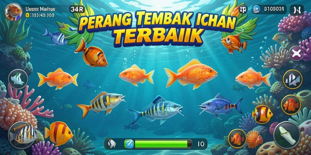 Tampilan screenshot 34R menampilkan aksi seru menangkap ikan.