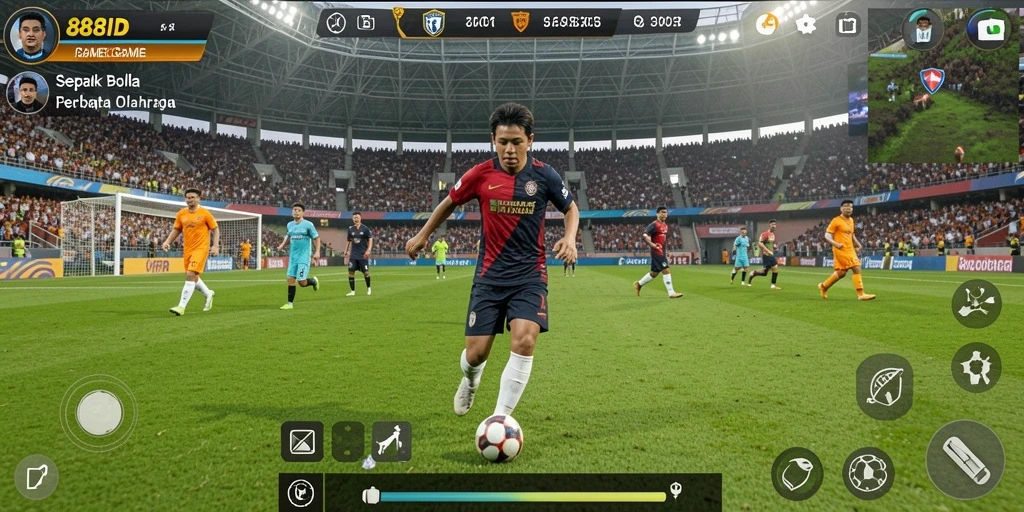 Tampilan gameplay yang memikat dalam 88ID dengan aksi sepak bola nyata.