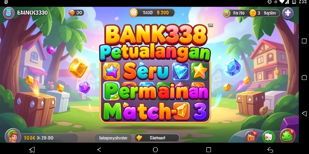 Tampilan gameplay seru dalam BANK338 dengan tantangan Match-3 yang menarik.