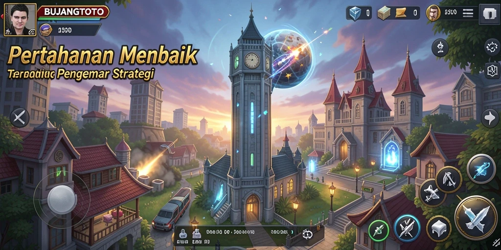 Tampilan gameplay menawan dari BUJANGTOTO dalam pertarungan Tower Defense.