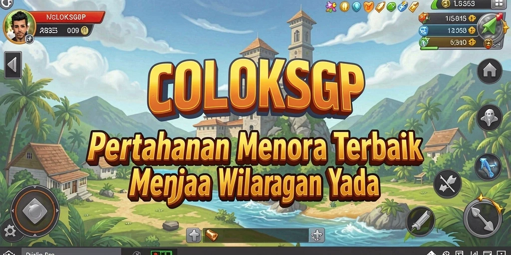 Tampilan gameplay COLOKSGP dengan menara pertahanan yang beragam.