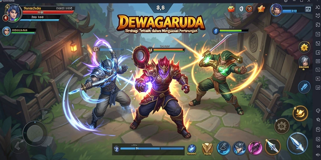 Tampilan gameplay menegangkan dari DEWAGARUDA yang penuh strategi.