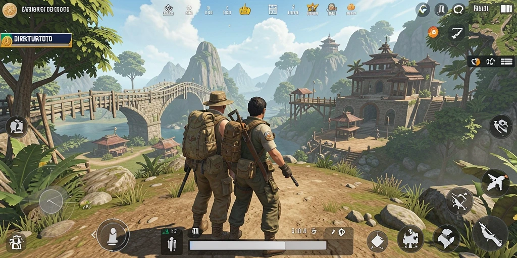 Screenshot gameplay DIREKTURTOTO menunjukkan aksi seru di dunia terbuka.