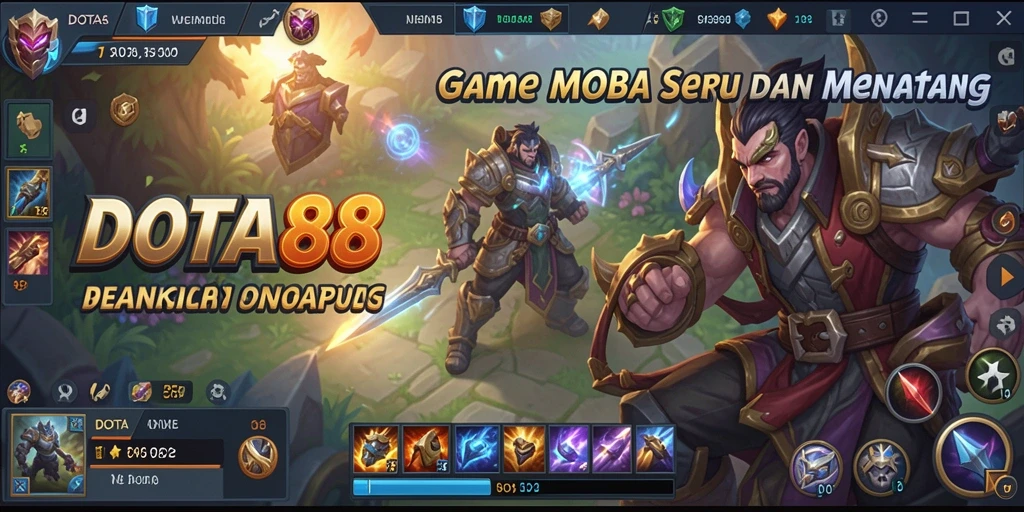Screenshot gameplay DOTA88 yang menunjukkan pertempuran seru antar hero.
