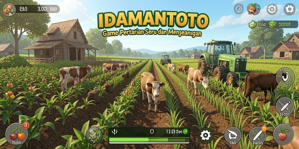 Tangkapan layar gameplay yang menunjukkan aktivitas bertani di IDAMANTOTO.