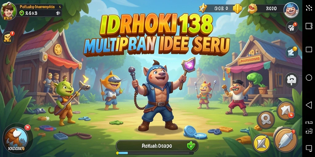 Screenshot gameplay IDRHOKI138 menampilkan aksi karakter dalam mode Idle.