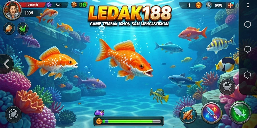 Tampilan gameplay seru saat menembak ikan di LEDAK188.