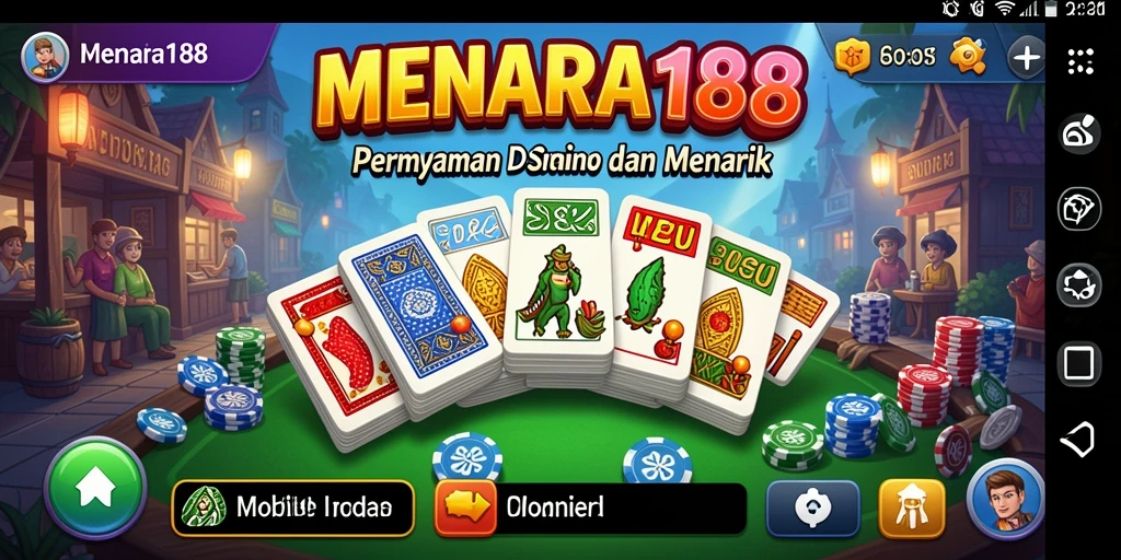 Tampilan menarik dari gameplay permainan domino MENARA188.