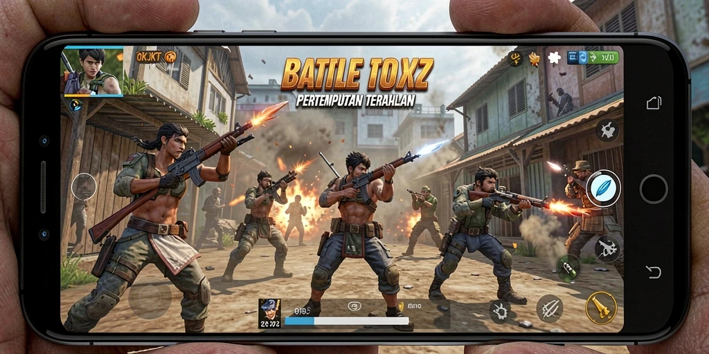 Gameplay seru dari OKJKT dalam pertarungan Battle Royale.