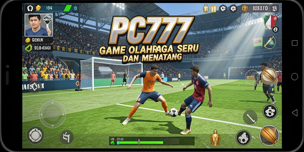 Tampilan interaktif gameplay olahraga seru di PC777.