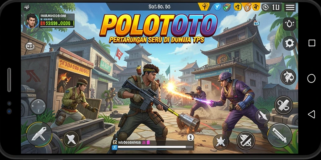 Screenshot gameplay POLOTOTO menampilkan aksi pertarungan yang intens.