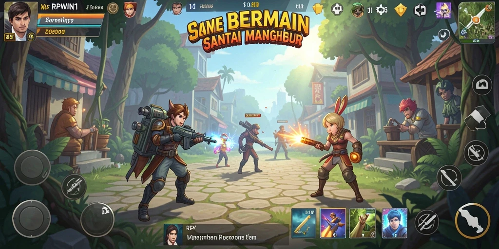 Tampilan gameplay menarik dari RPWIN1 yang penuh warna.