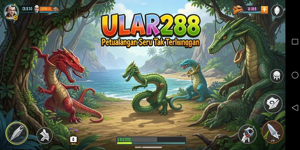 Tampilan gameplay <strong>ULAR288</strong> dengan aksi petualangan mendebarkan.